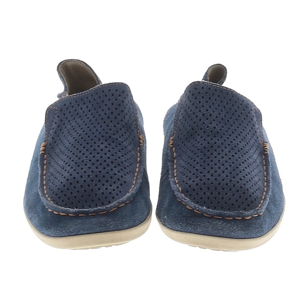 OluKai Navy Perforated Suede Slip-On Loafers